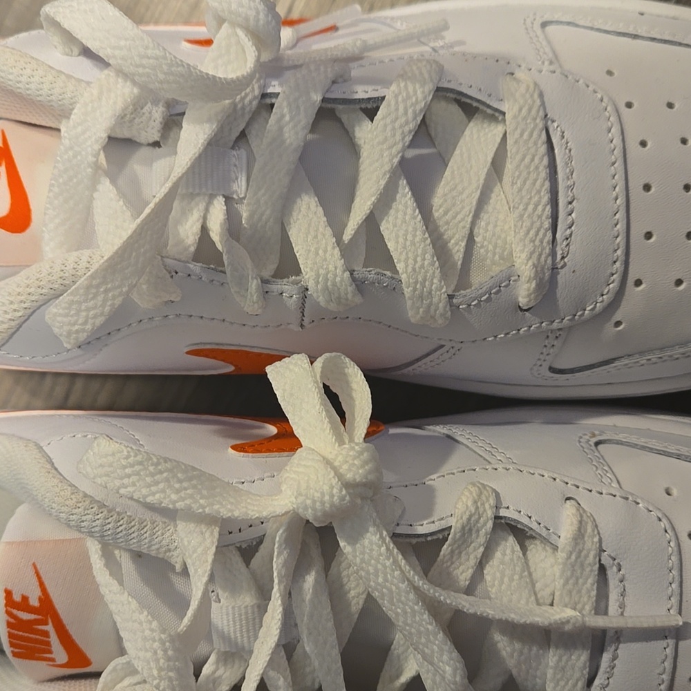 Nike Court Burough Low 2(GS)  Orange Swoosh 6.5 Youth/womens 8 BRAND NEW - Picture 4 of 12